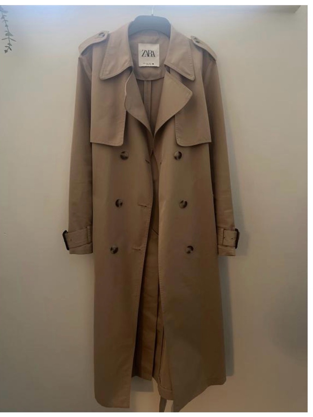 ZARA Women's Collection Classic Khaki Trench Coat Small